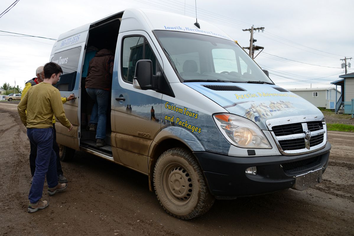 05F Boarding Our Tour Van To Leave Fort McPherson Northwest Territories On Day Tour From Inuvik To Arctic Circle